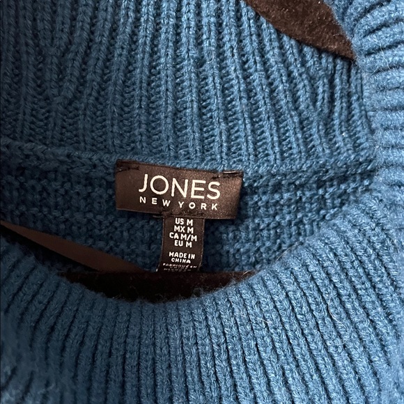 Jones New York Blue Cowl Neck Sweater - Picture 2 of 5